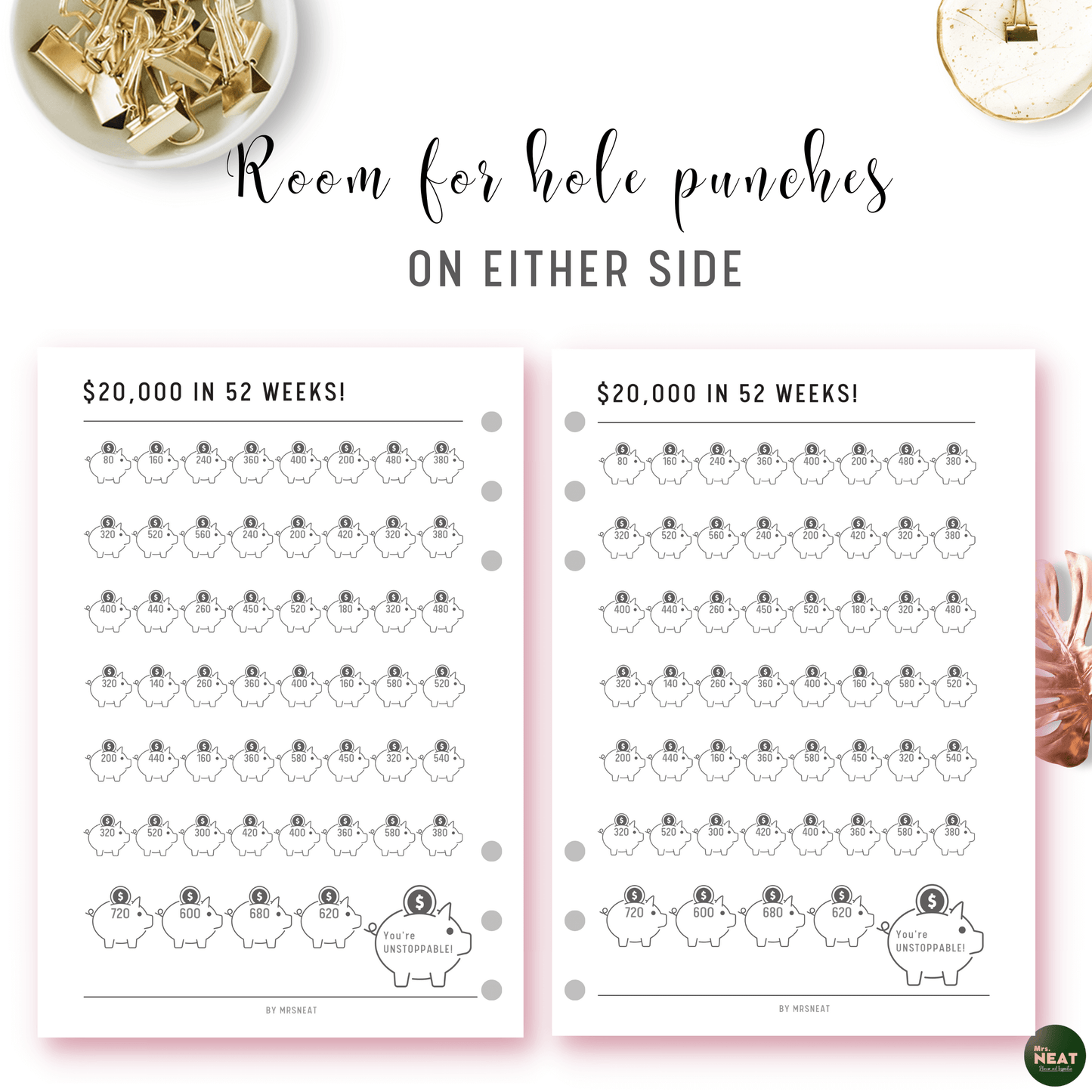 $20,000 Money Savings Challenge in 52 Weeks