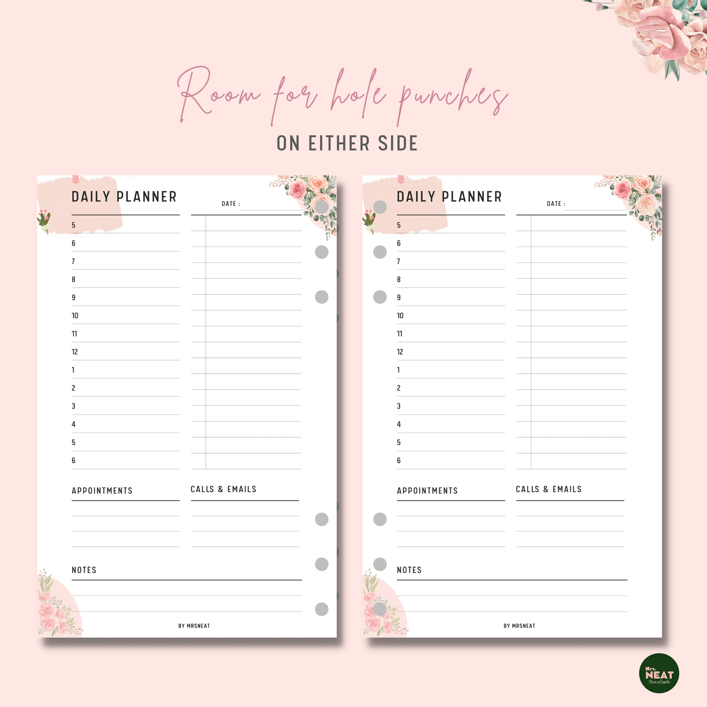 Floral Productivity Daily Planner - M154