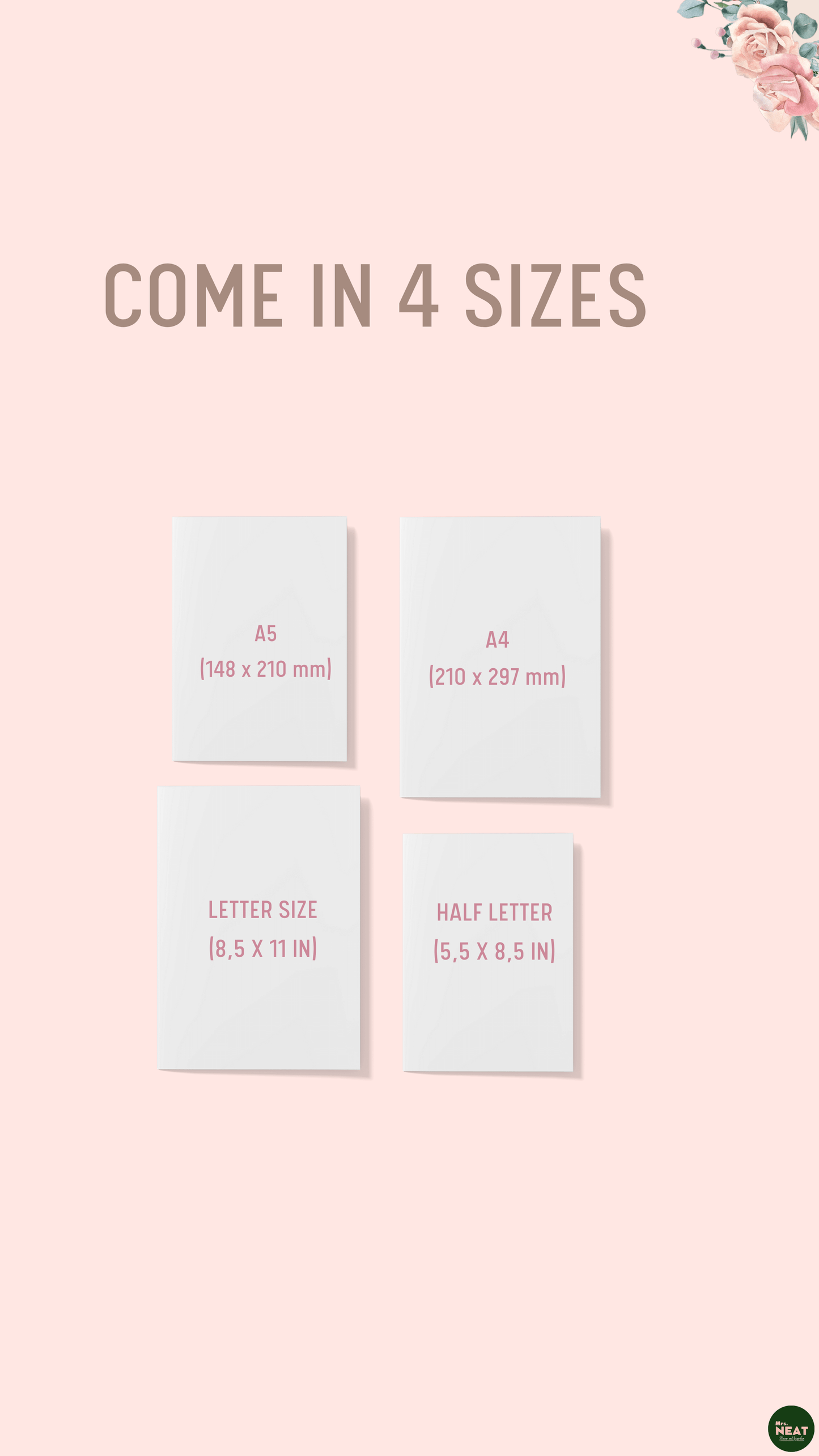 Floral 5 Year Goal Planner in A4, A5, Letter and Half Letter size