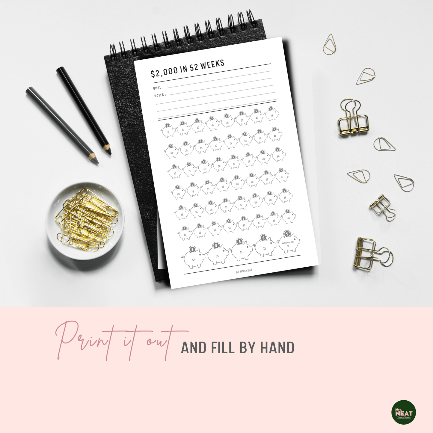 Floral $2,000 Money Savings Challenge - M157
