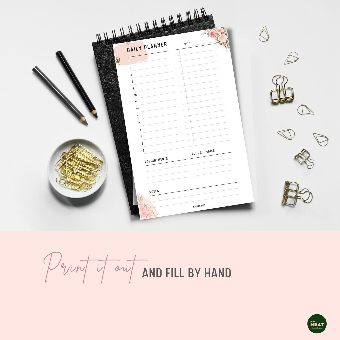 Floral Productivity Daily Planner - M154