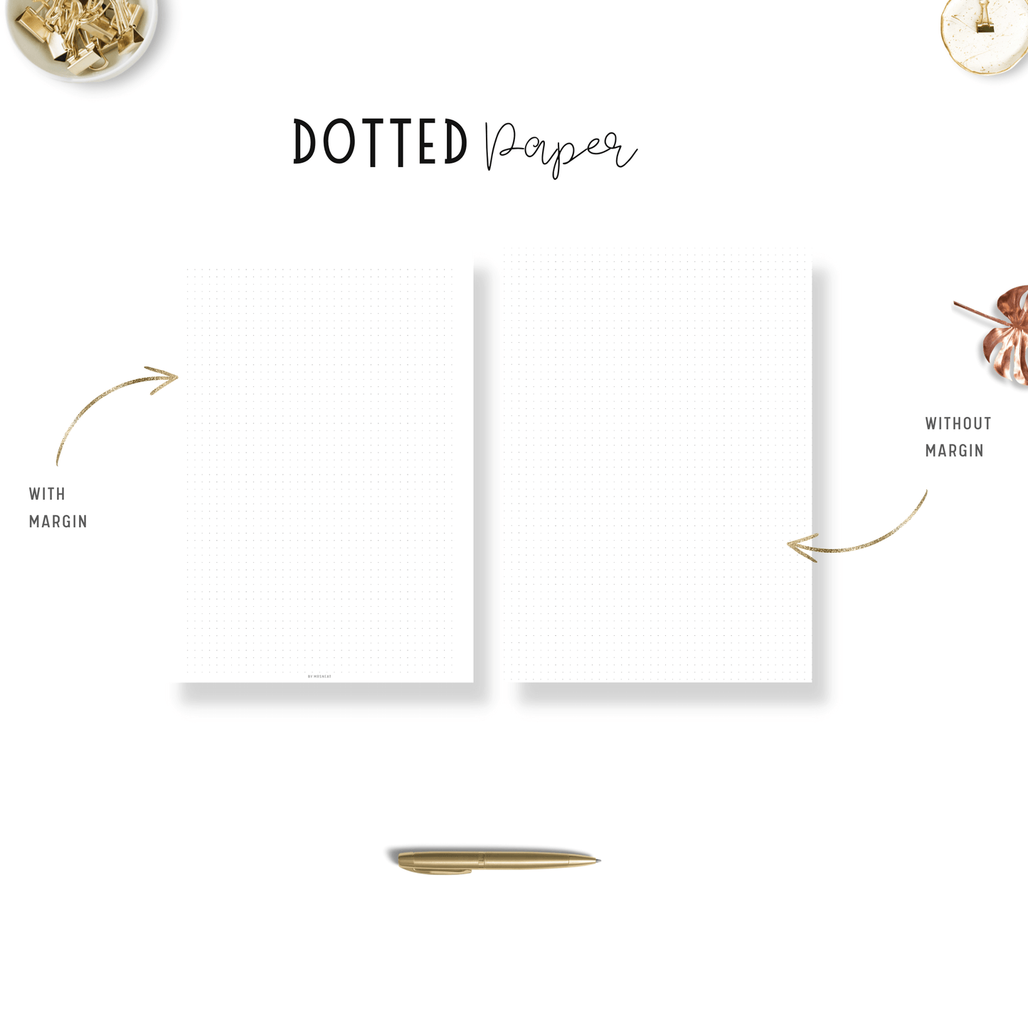 Clean and Beautiful Dotted Paper with and without margin