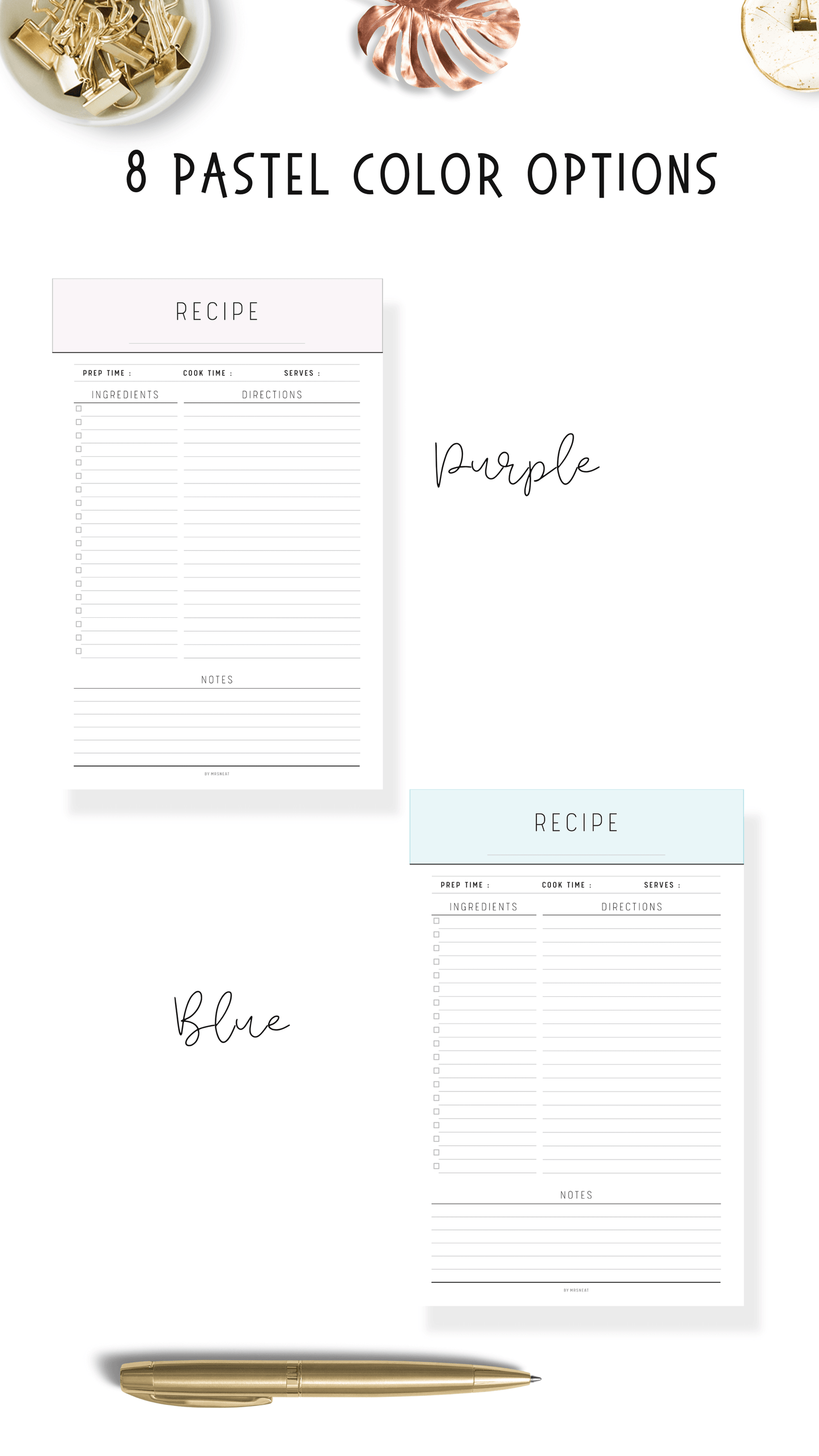Free Recipe Page Template - M149