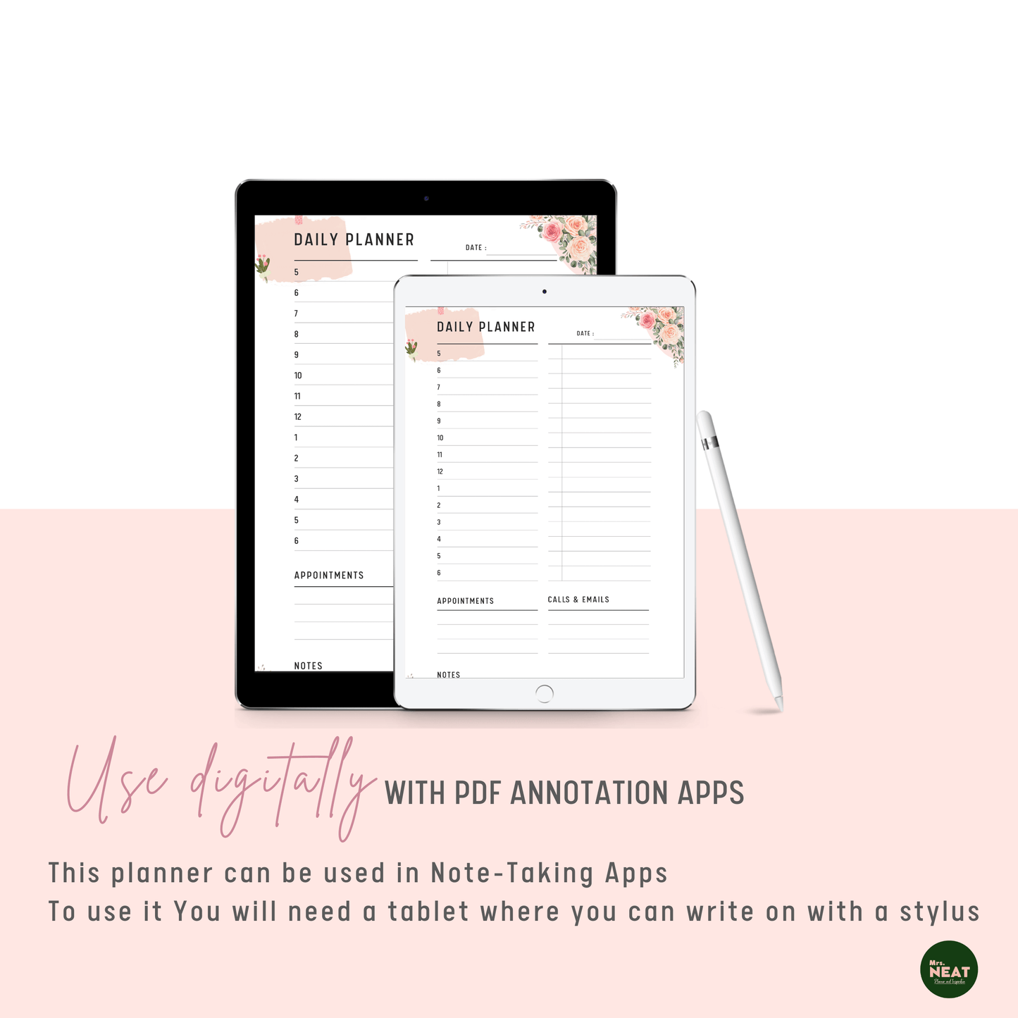 Floral Productivity Daily Planner - M154