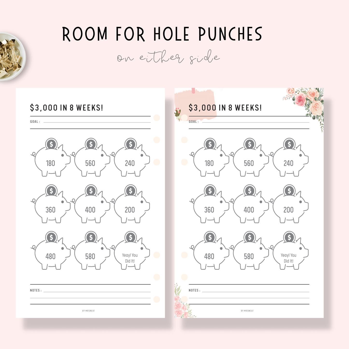 Free $3000 Saving Challenge Printable - M148