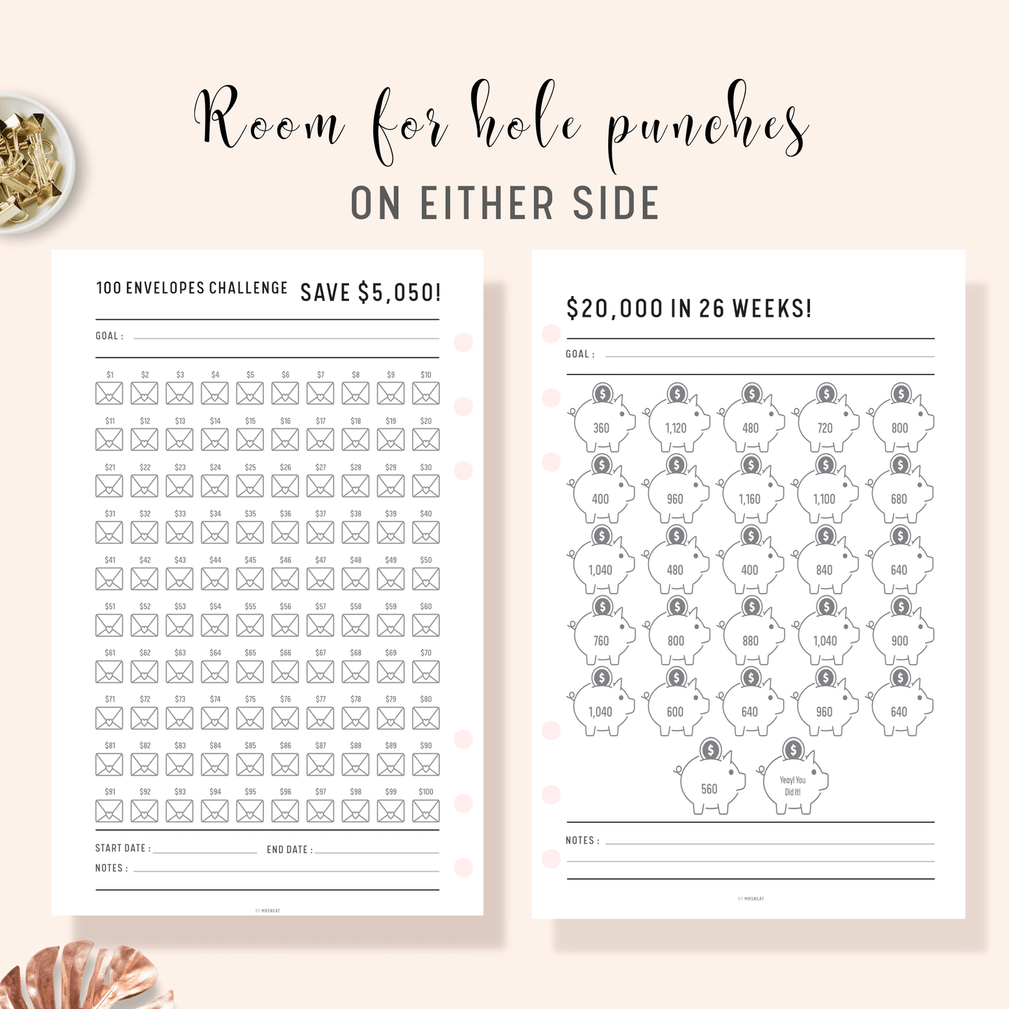 Ultimate Money Saving Challenge Printable, 52 Week Saving Challenge, 26 Weeks Saving Challenge, 100 Envelope Challenge, PDF, Multiple Size