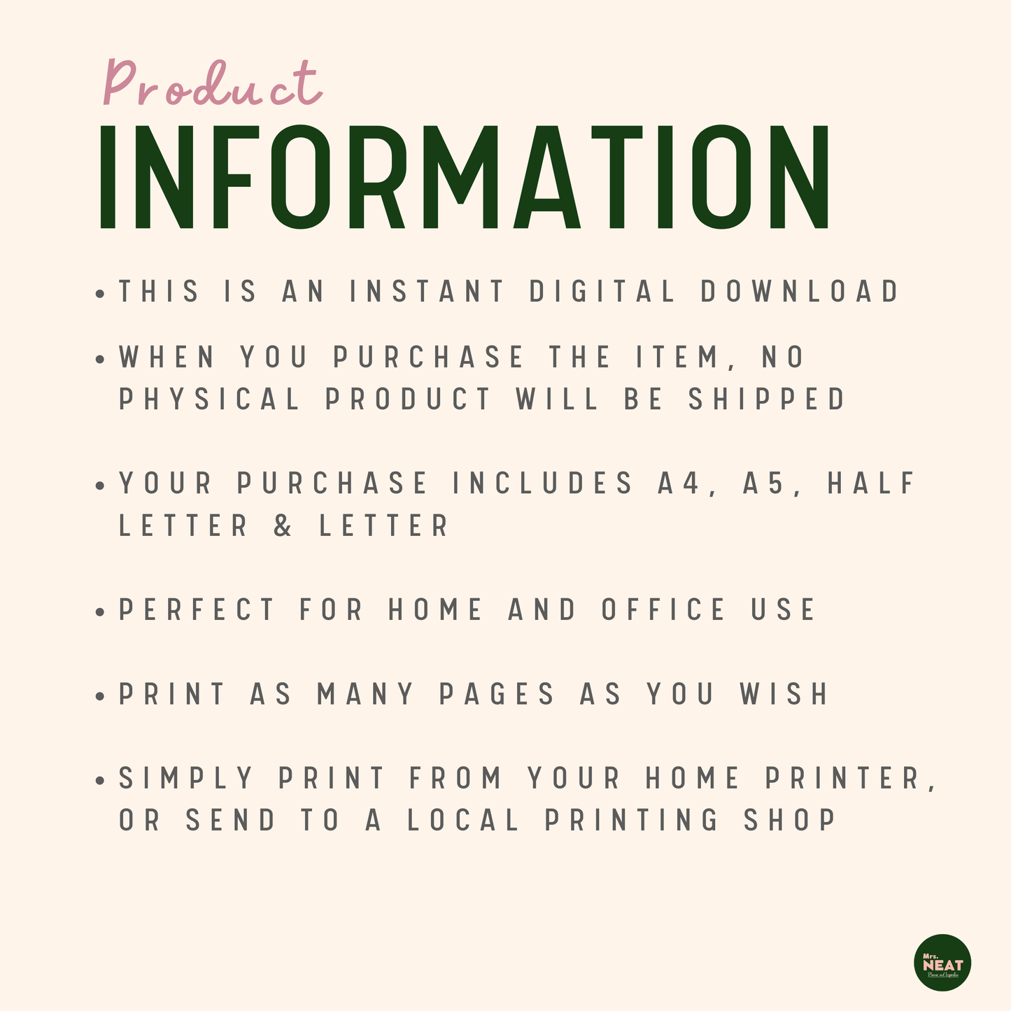 Debt Payment Tracker Planner product Information