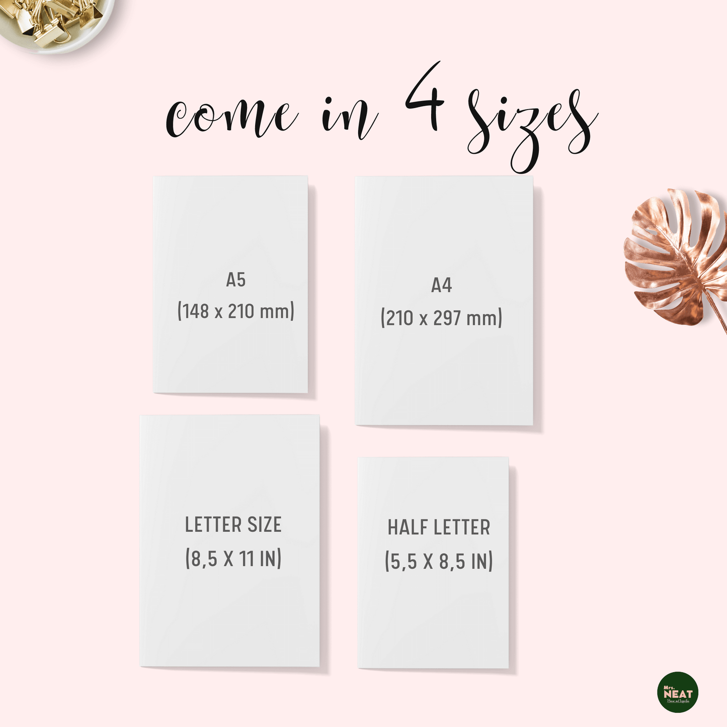 Floral Bill Payment Tracker Planner Printable in A4, A5, Letter and Half Letter size