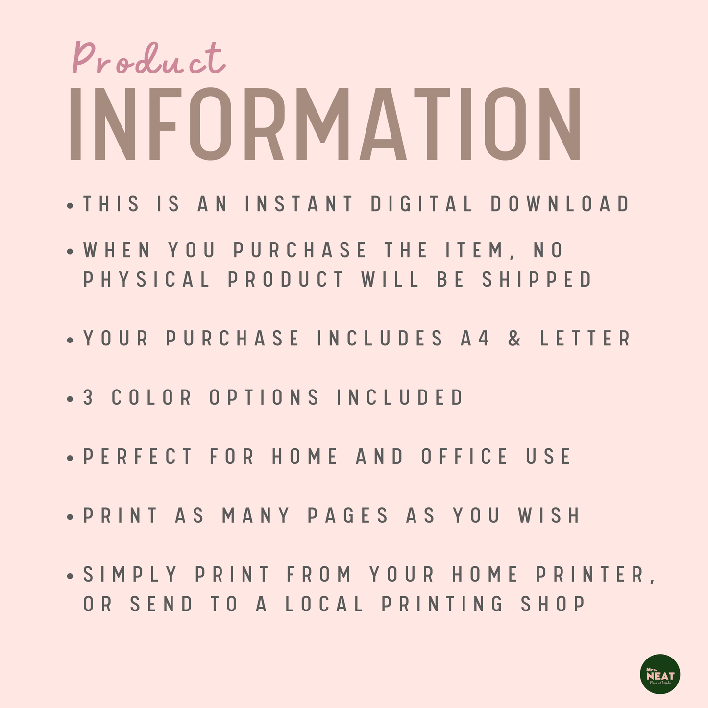 Digital Yearly Habit Tracker Planner Product Information