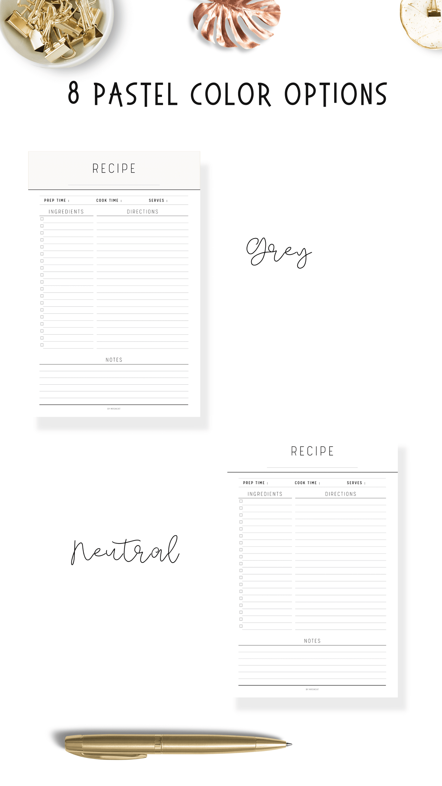 Free Recipe Page Template - M149