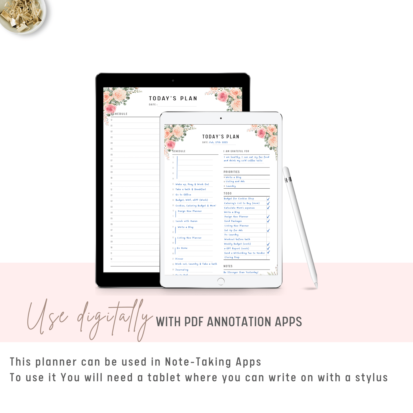 Floral 24 Hour Daily Planner - M141