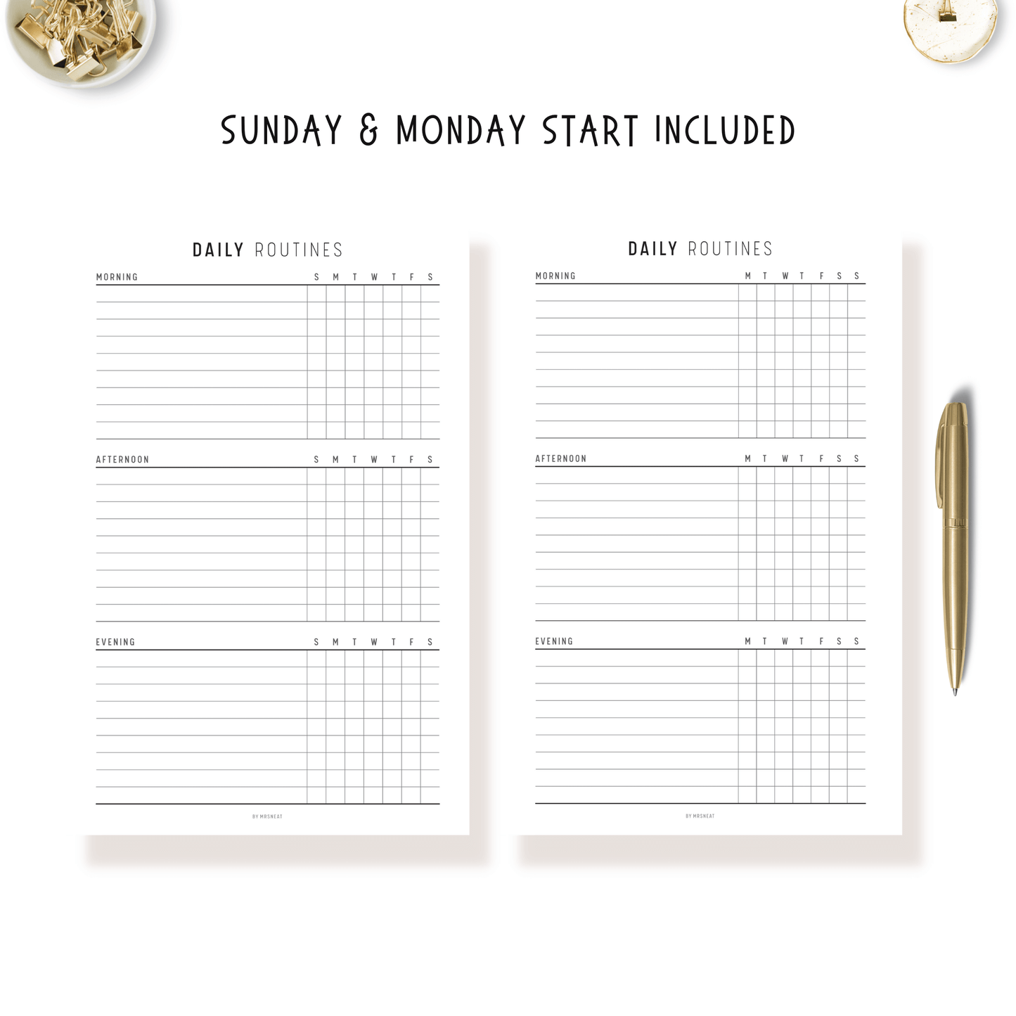 Routine Planner Checklist - M151