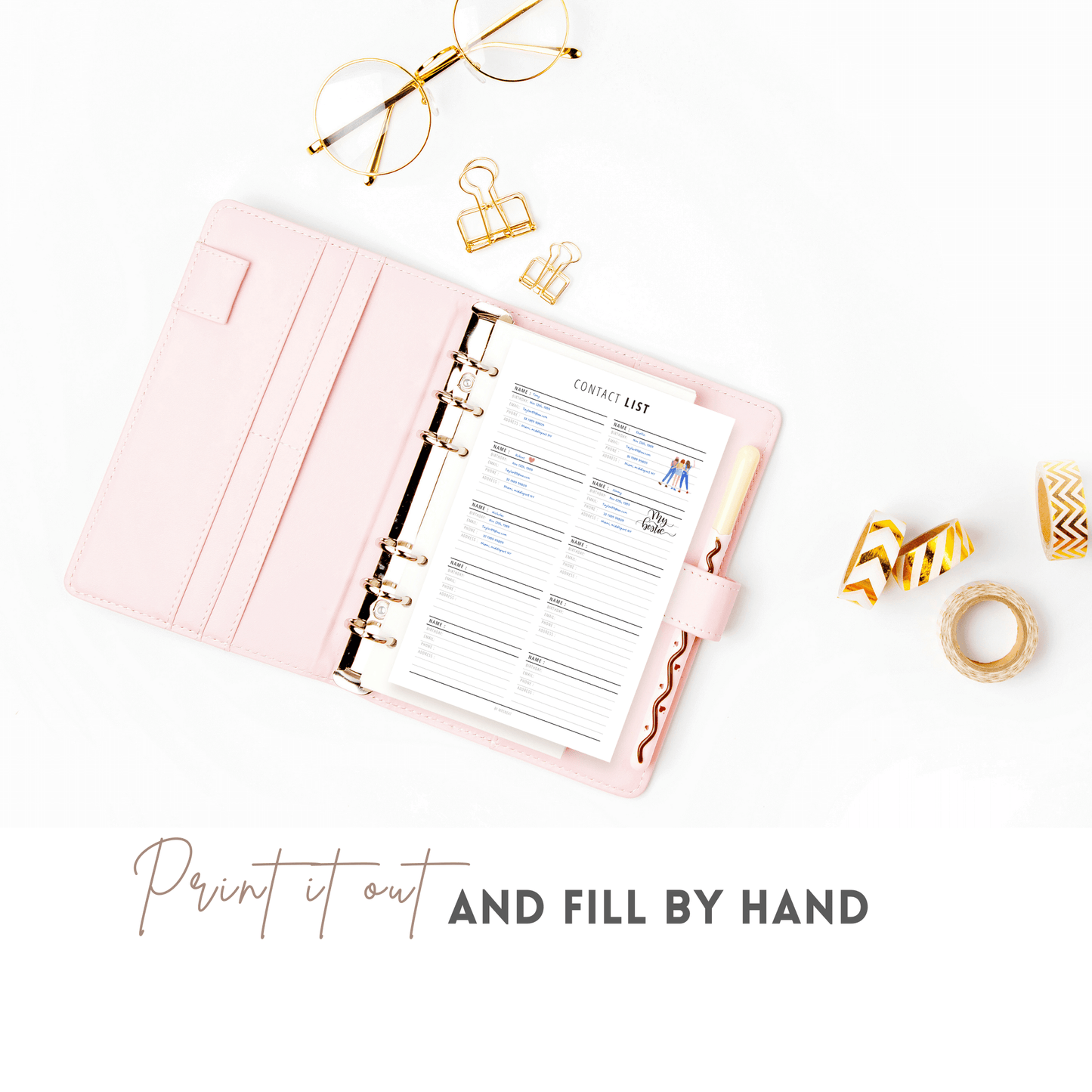 Contact List Planner Inserts - M145
