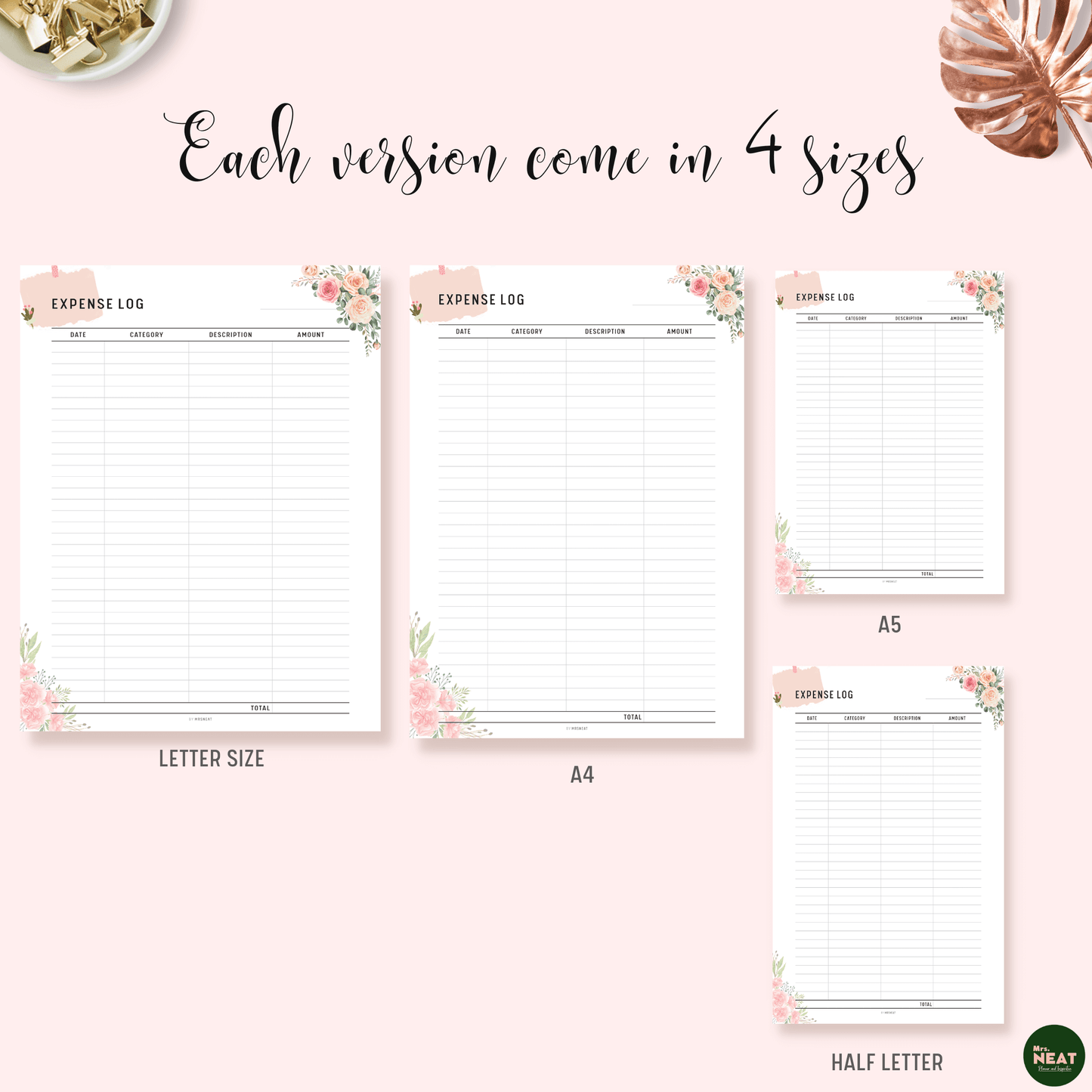 Expense Log Printable - M117/8