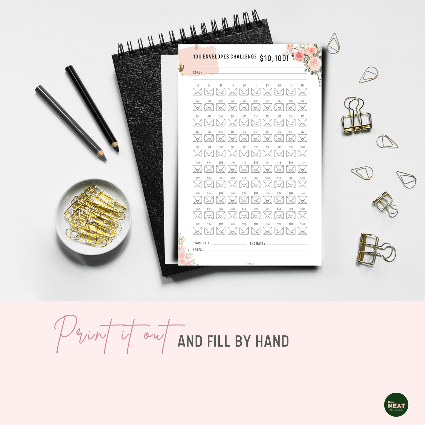 Saved $10,100 in 100 Envelopes Challenge - M016/17