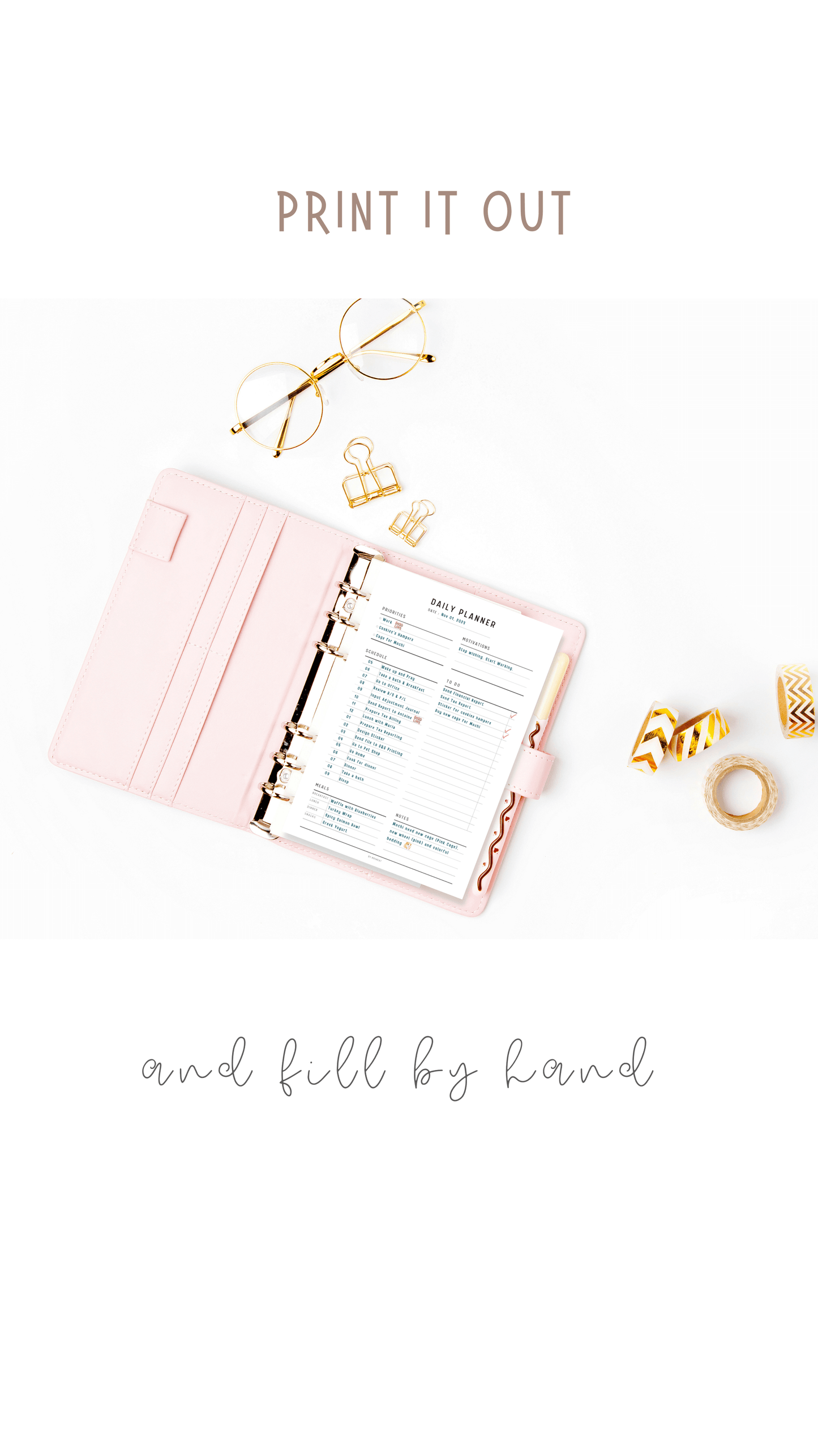Daily, Weekly, Monthly Planner & Notes Pages - M153