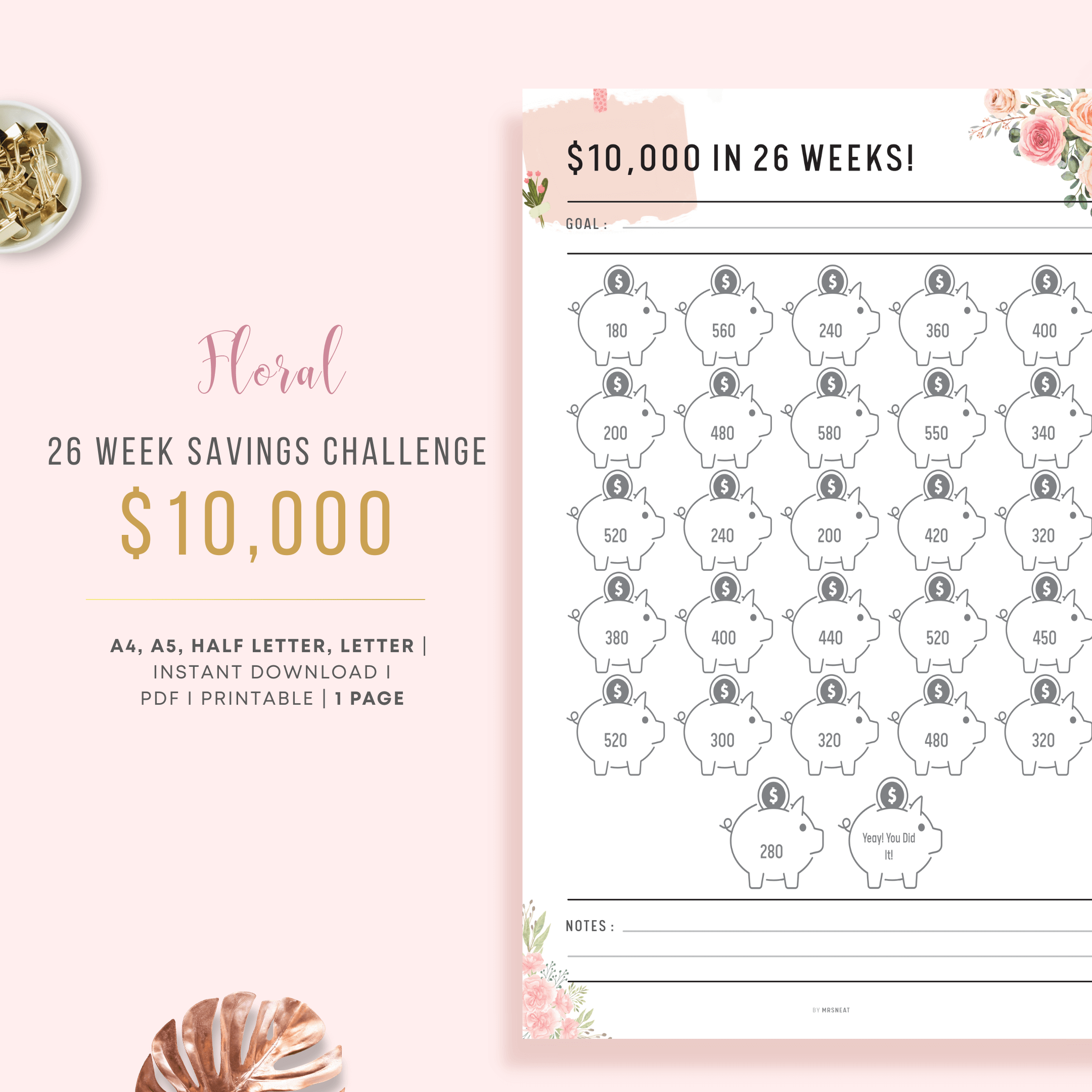 Floral 10 000 Savings Challenge In 26 Weeks Mrsneat floral-10-000-savings-challenge-in-26-weeks-mrsneat