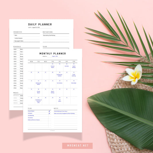 Master Your Time: The Ultimate Guide to a Minimalist Daily, Weekly & Monthly Planner