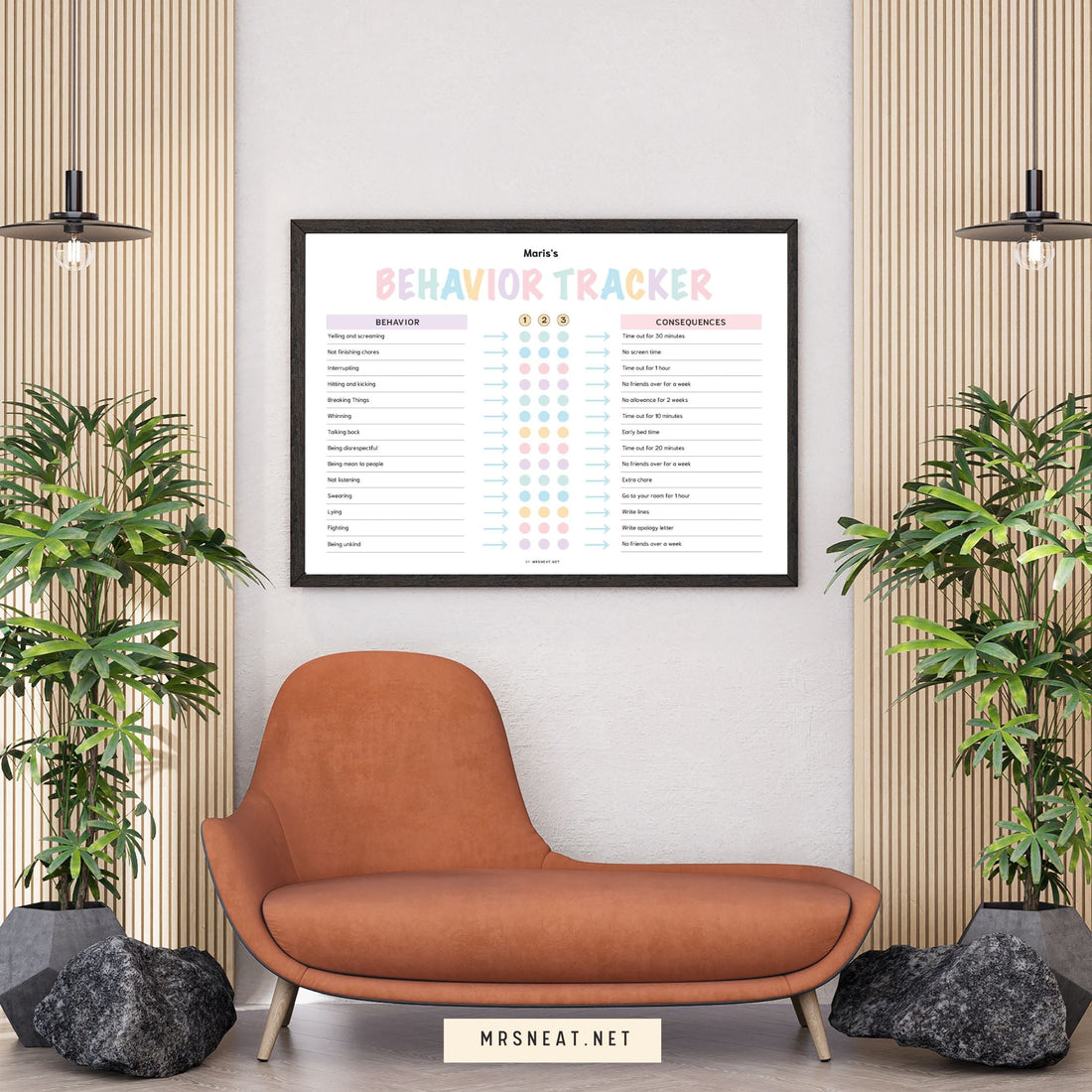 Editable Behavior Tracker Chart Template Printable for Monitoring Behavior & Consequences