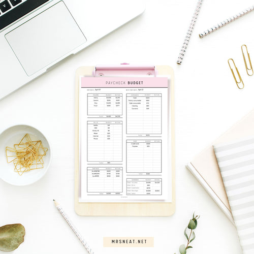 Paycheck Budget Template Printable