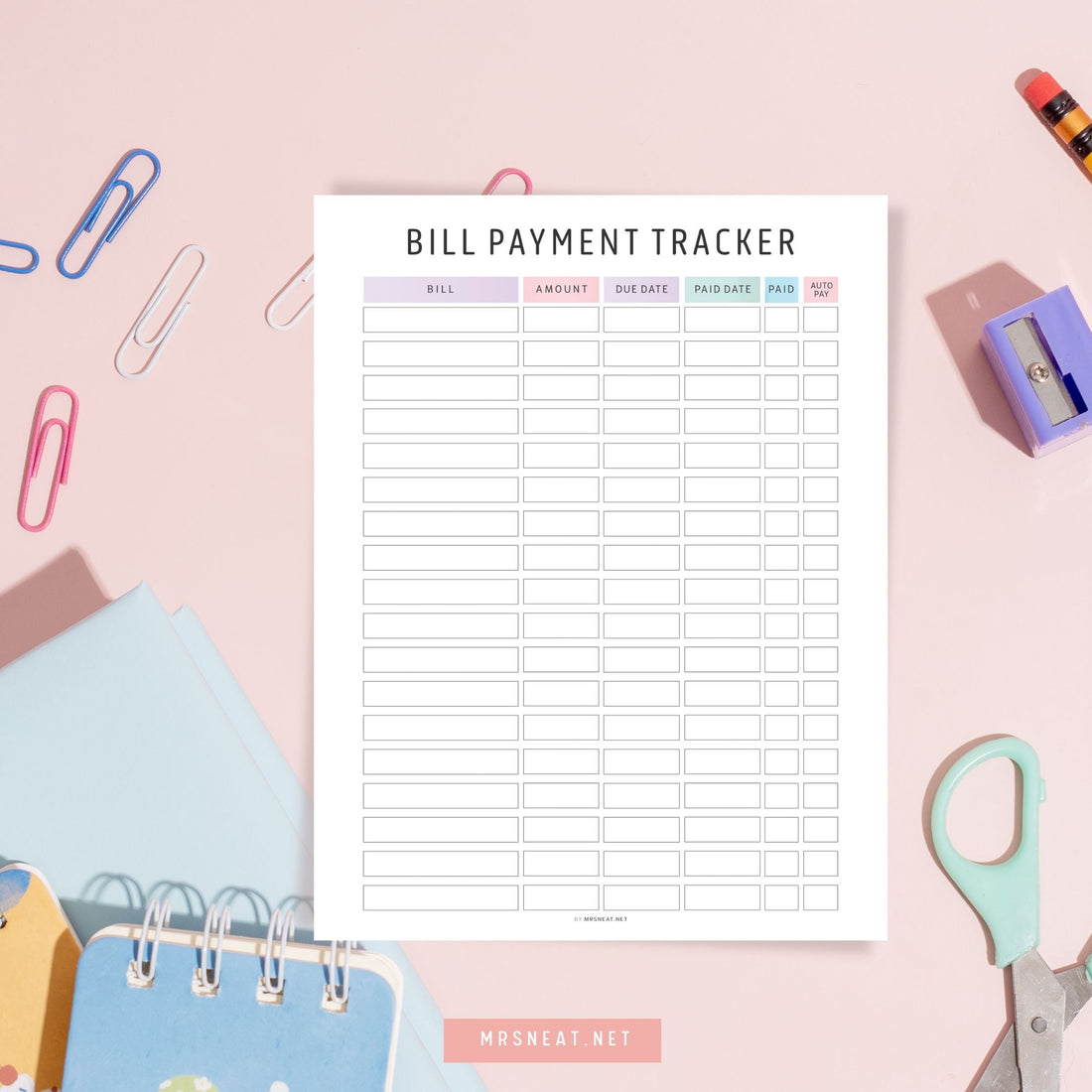 Stay Organized with Our Fillable Bill Payment Tracker