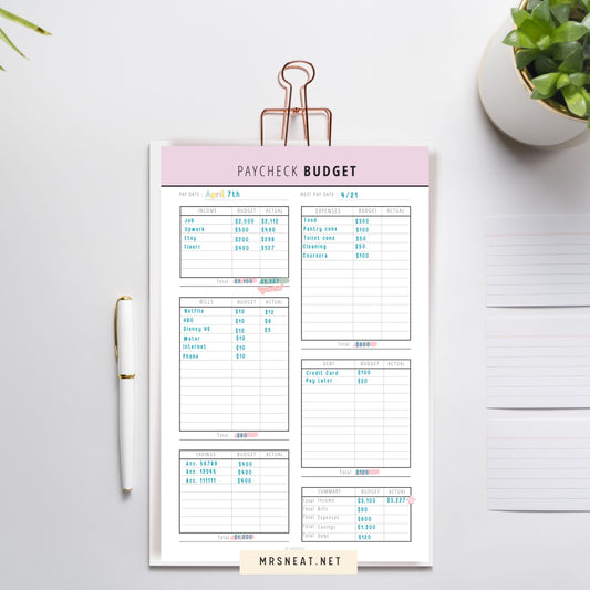 The Ultimate Guide to Simplify Your Finances with Paycheck Budget Printable