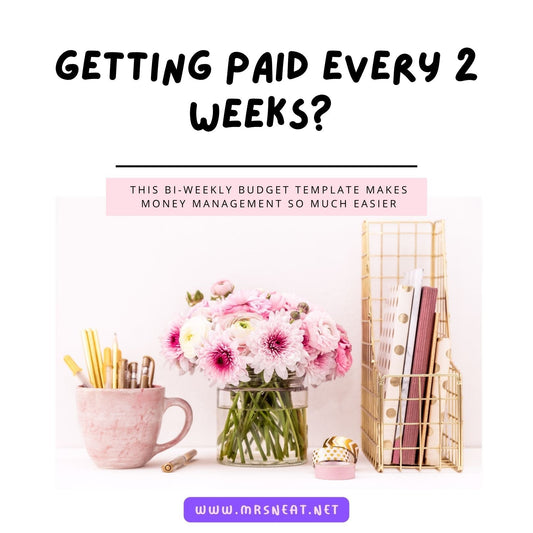 Floral Bi-Weekly Budget Template Printable for tracking paychecks, bills, expenses, savings goals, and budgeting between paydays.