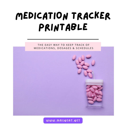 Medication Tracker Printable Fillable PDF for tracking medications, dosages, daily schedules, and prescription records.