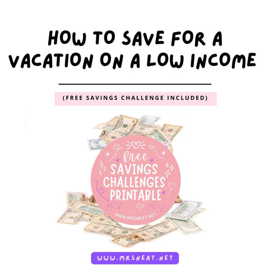 free printable travel savings challenge for low income budgeting