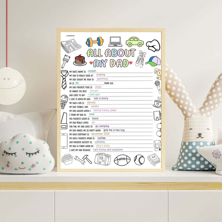 Cute Printable All About My Dad for Fathers Day