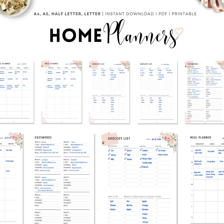 Home and Lifestyle Planner Printable