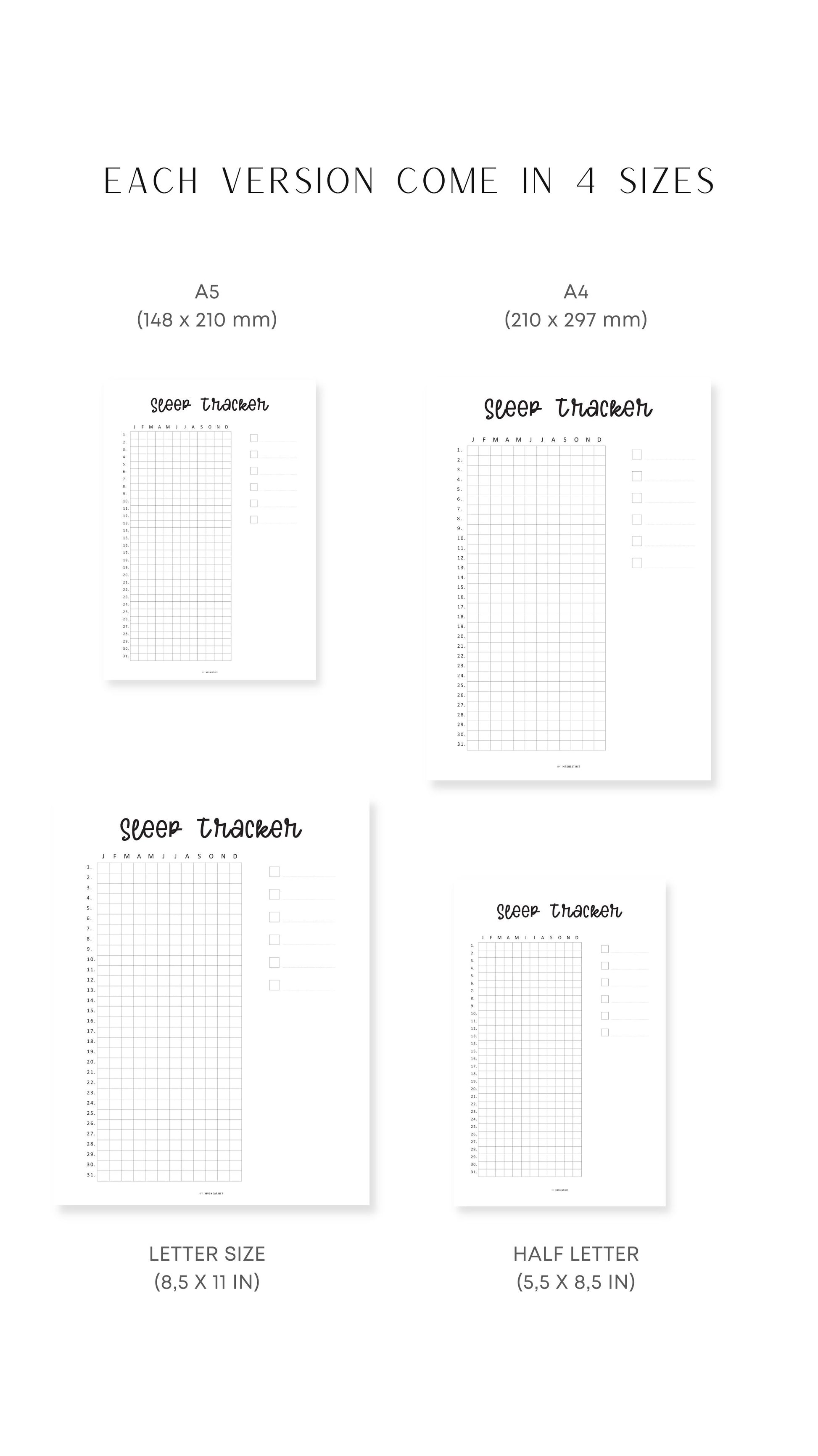 Comparison chart of different paper sizes with grid lines on a white background