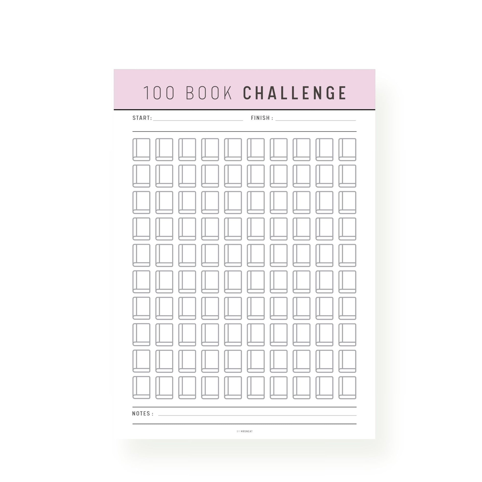 Purple 100 Book Reading Challenge Printable
