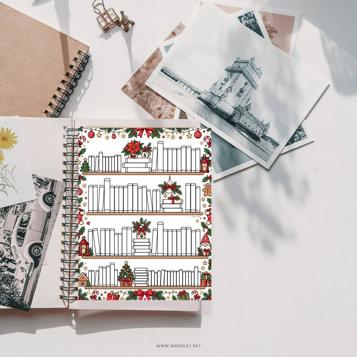 100 book challenge printable with a Christmas Bookshelf Reading Tracker for festive reading goals and Christmas TBR lists