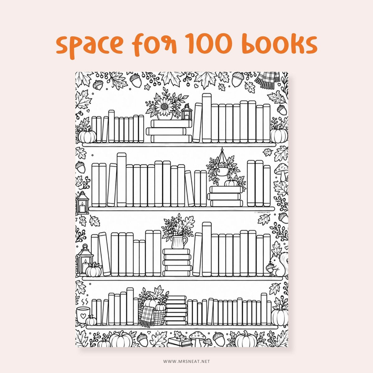 100 books reading tracker printable for book lovers tracking their fall TBR and autumn reading goals