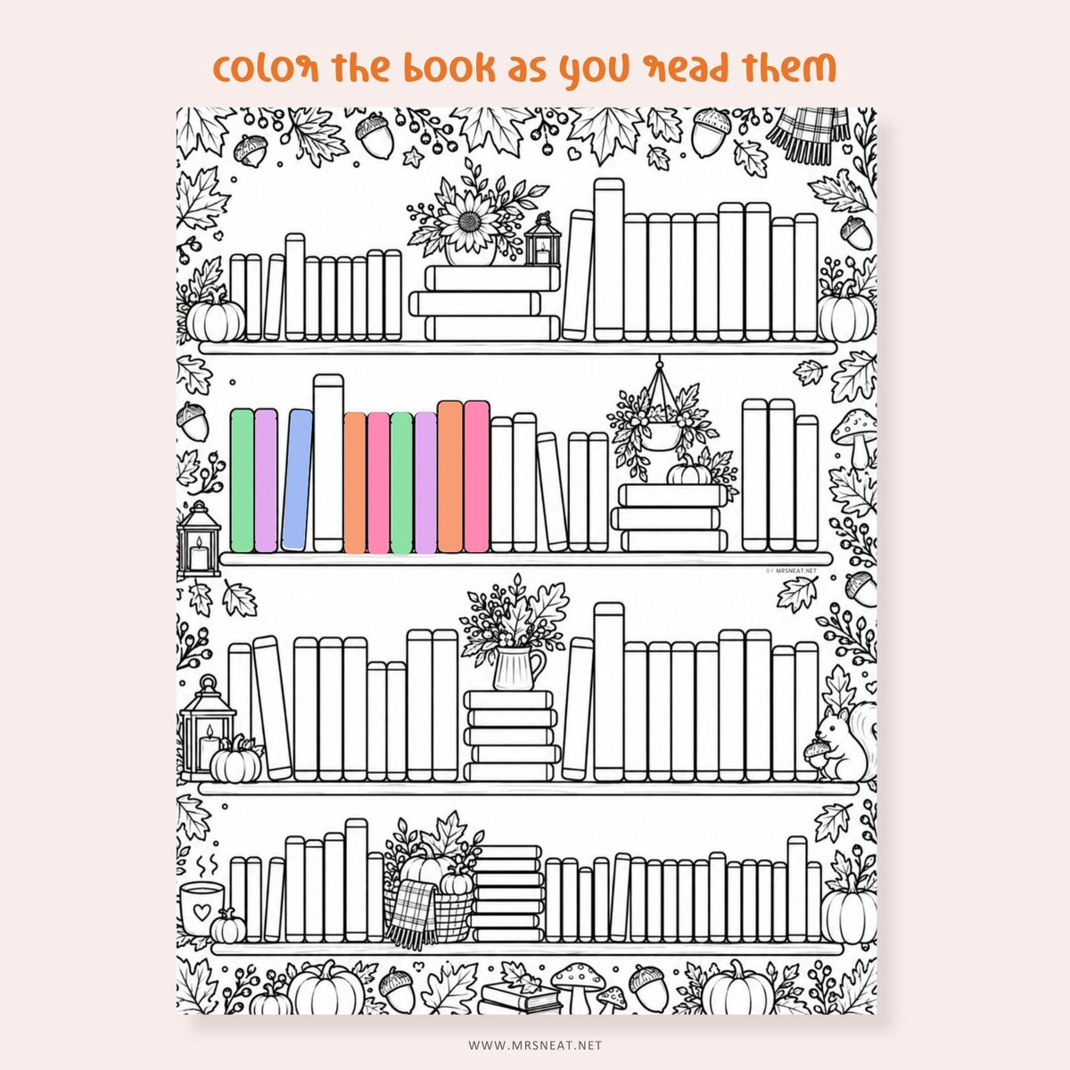 Autumn reading tracker and book tracker printable designed for a 100 books reading challenge