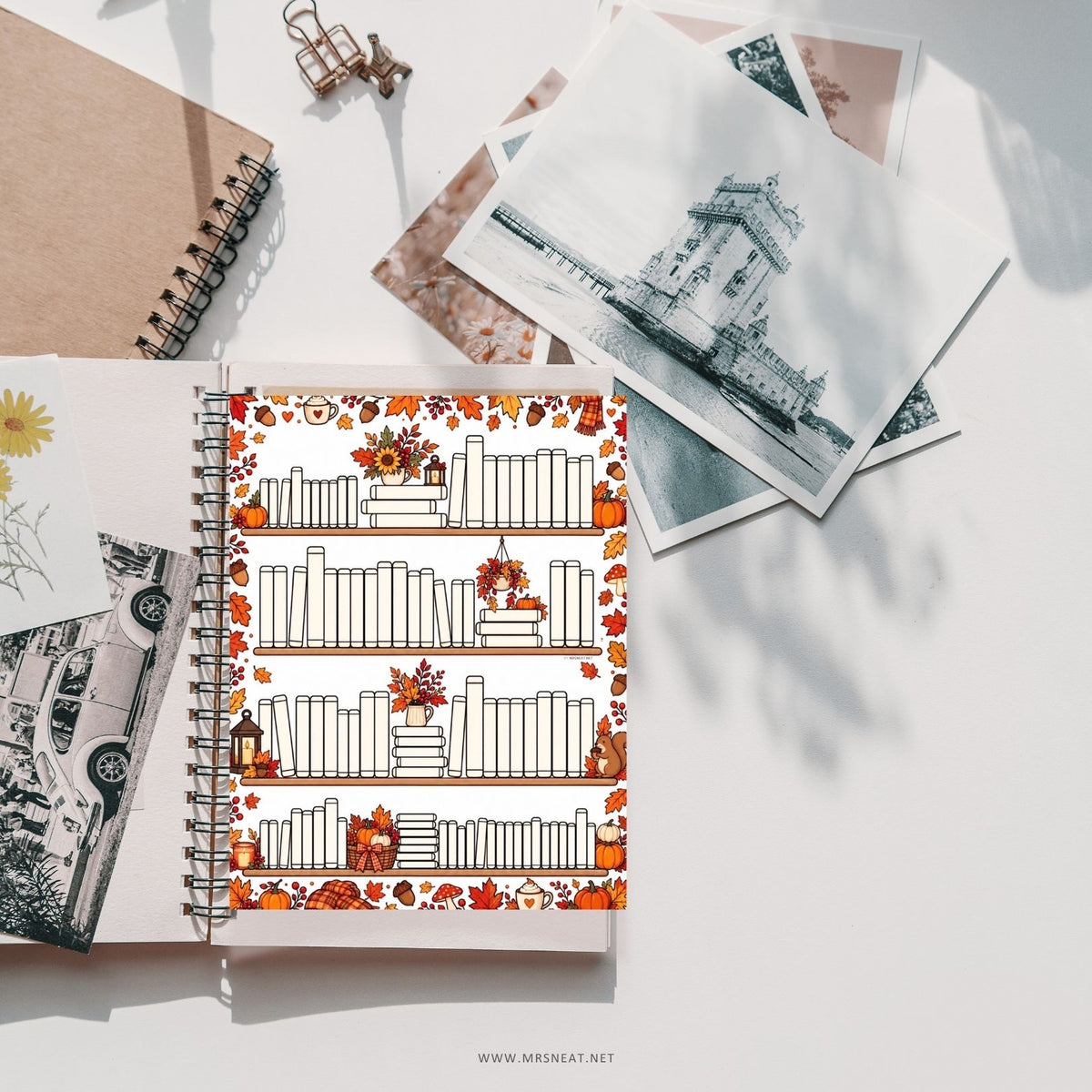 100 book challenge printable featuring a Fall Bookshelf Reading Tracker for cozy autumn reading goals