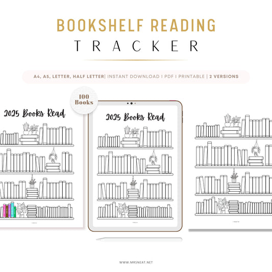 Printable Bookshelf Bookmarks, Reading Tracker, Reading List Template, Coloring Bookmark, Bookshelf Template, 50 Books Bookshelf Bookmark