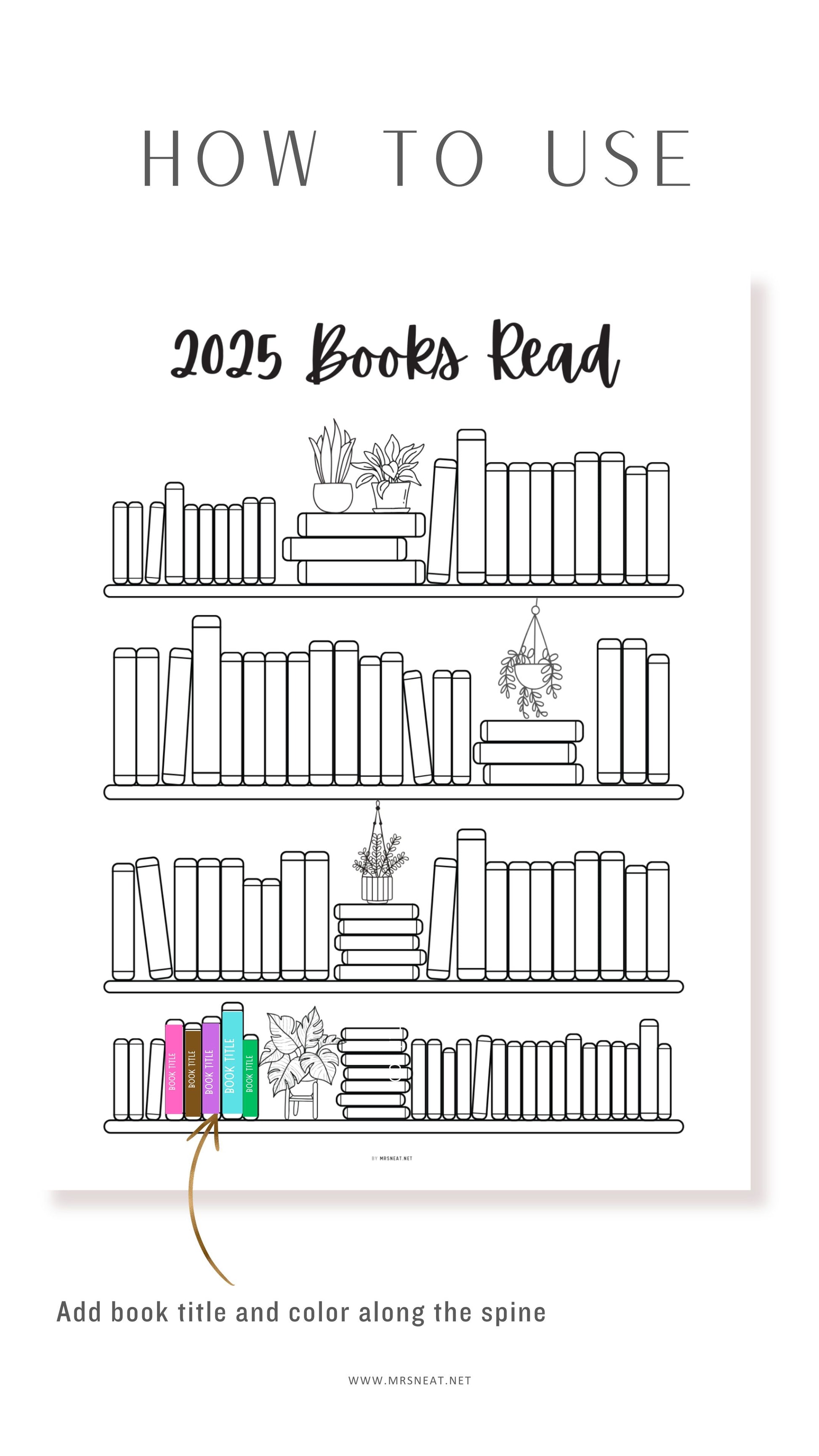 Printable Bookshelf Bookmarks, Reading Tracker, Reading List Template, Coloring Bookmark, Bookshelf Template, 50 Books Bookshelf Bookmark