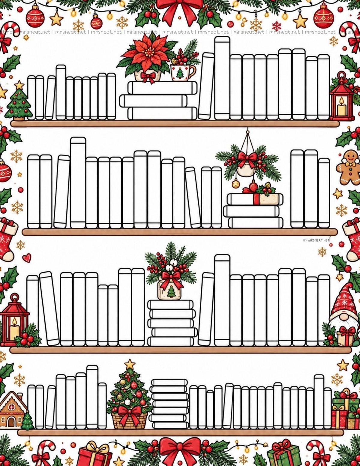 Digital planner reading tracker for a 100 books Christmas reading challenge that can be used on a tablet