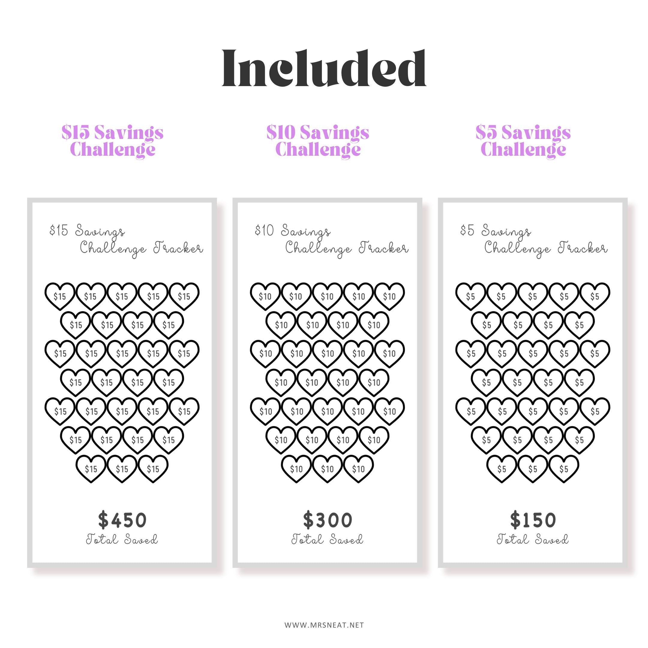 12 Mini Savings Challenge Printable | Cash Stuffing PDF | mrsneat