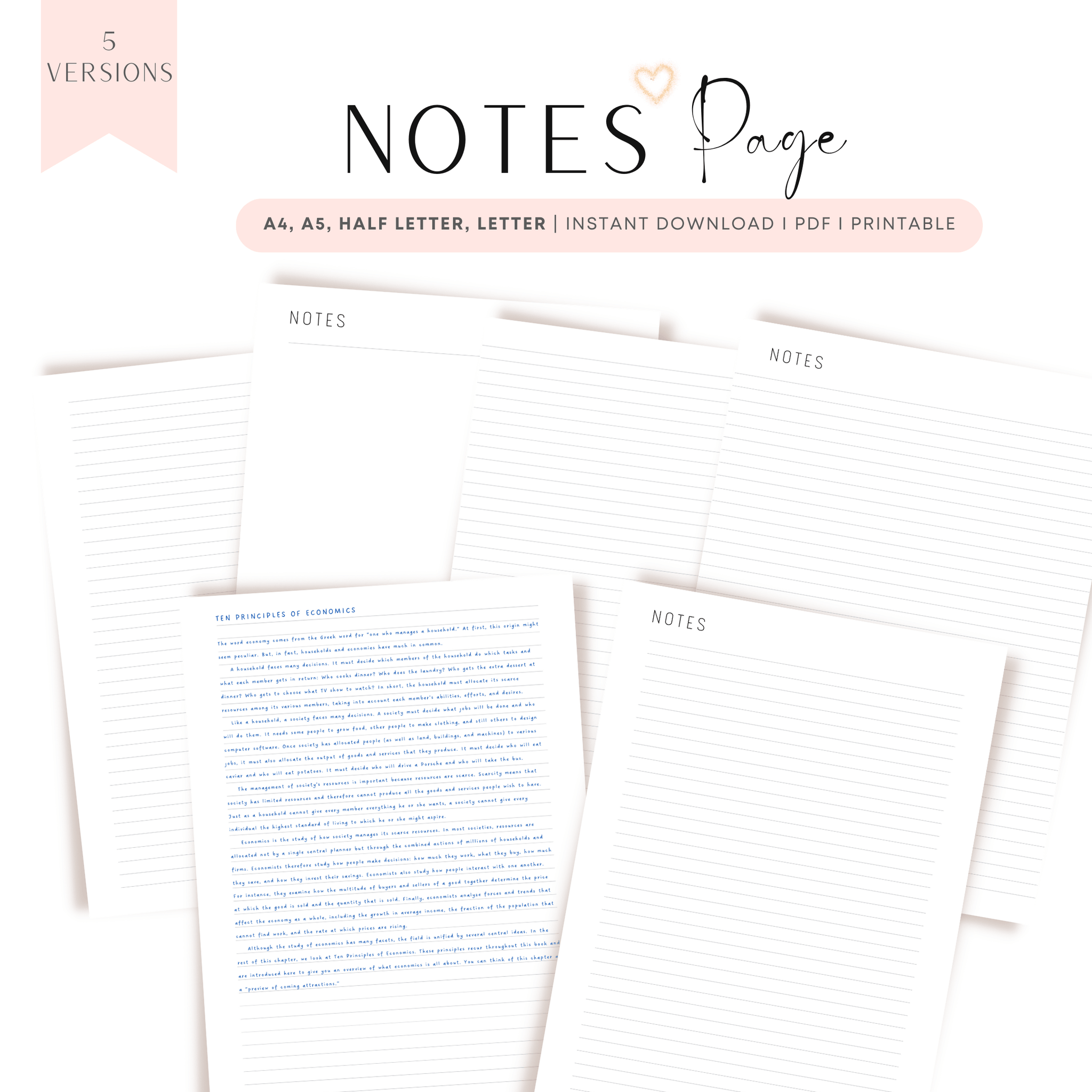 Notes Page Printable – mrsneat