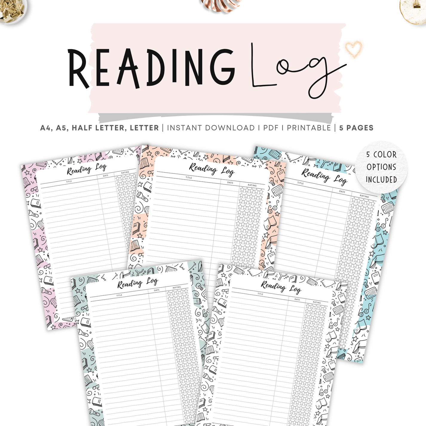 Reading Log Template Printable Mrsneat