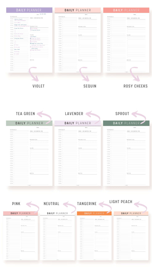 24 Hour Daily Schedule Template PRINTABLE - M257 – mrsneat