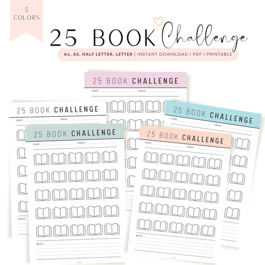 25 Book Challenge Printable