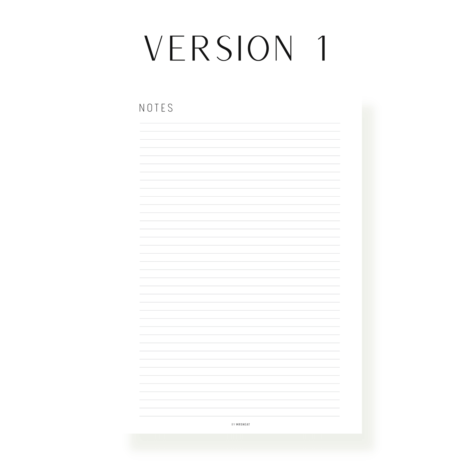 Notes Page Printable – mrsneat