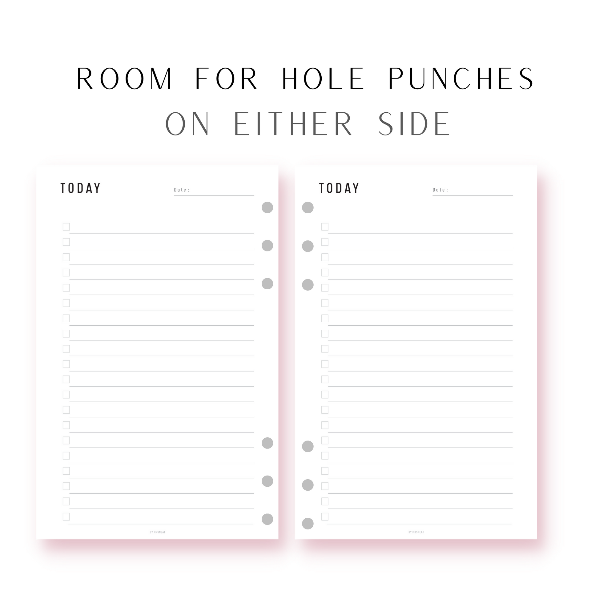 To Do List Planner Printable with hole punches