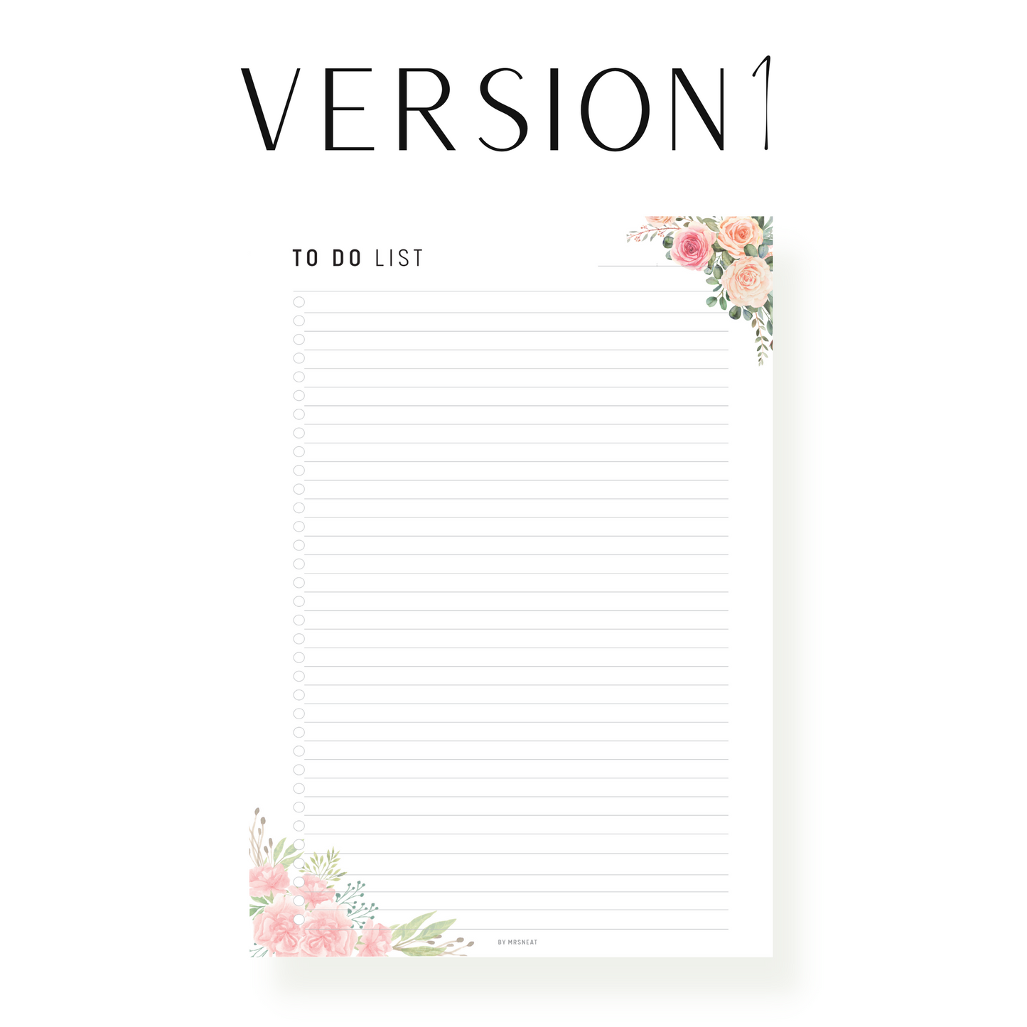 Floral To-Do List Planner Printable