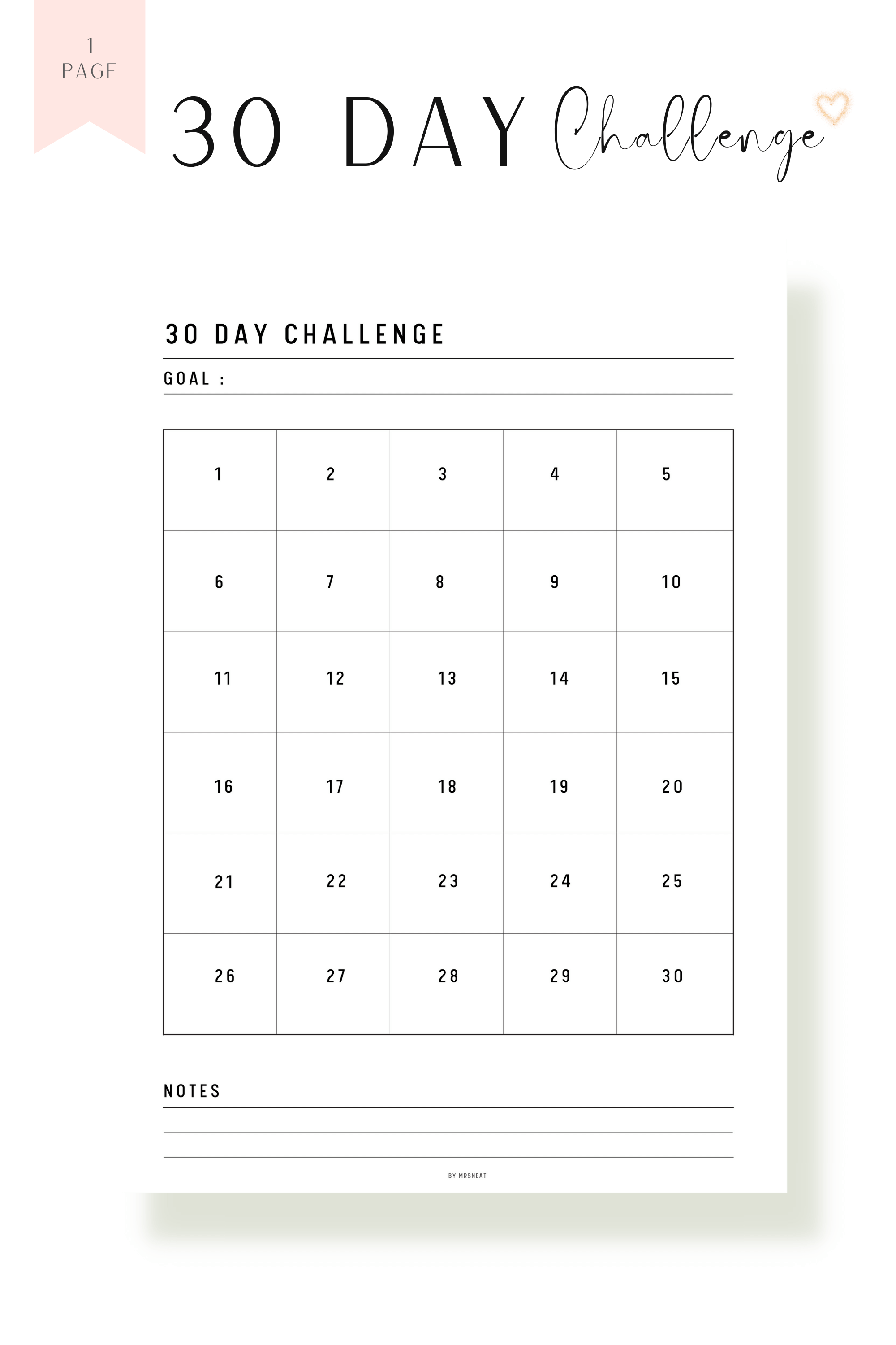 Habit Challenge Printable Bundle – mrsneat