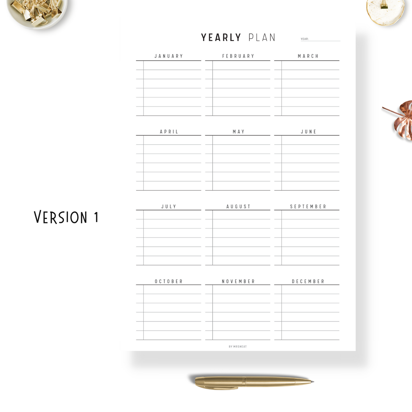 the Ultimate Yearly Planner Printable